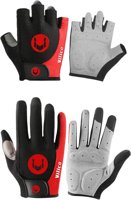 댄트클럽 듀얼핏S3 자전거장갑 긴장갑 + 반장갑 1세트, 2개, 라이딩레드