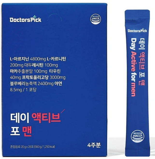 닥터스픽 데이 액티브 포 맨 아르기닌, 6개, 280g - 쿠팡