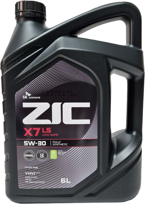 지크 X7 LS 5w30 6L 가솔린 디젤 SK 엔진오일 5w-30, 1개