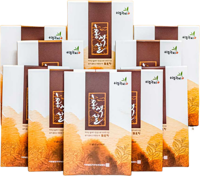 [지리산농부마을] 하동녹차 발효차 잭살차 홍잭살차 발효녹차 지리산 야생차, 하동녹차 발효차 티백(20개입) x 5SET, 20개입, 5개, 1.2g