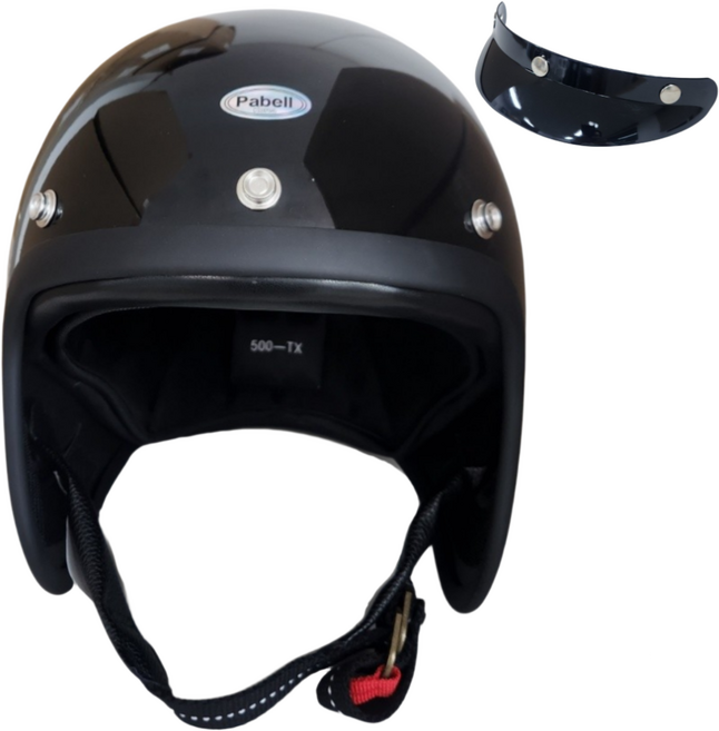 파벨 클래식 소두핏 헬멧 티티앤코 오픈페이스 500TX 스쿠터 오토바이 할리데이비슨, XL, 유광블랙