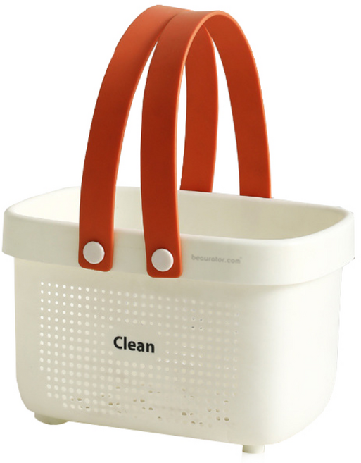 뷰레이터닷컴 클린 물빠지는 목욕가방 수영장 샤워 목욕바구니, 화이트