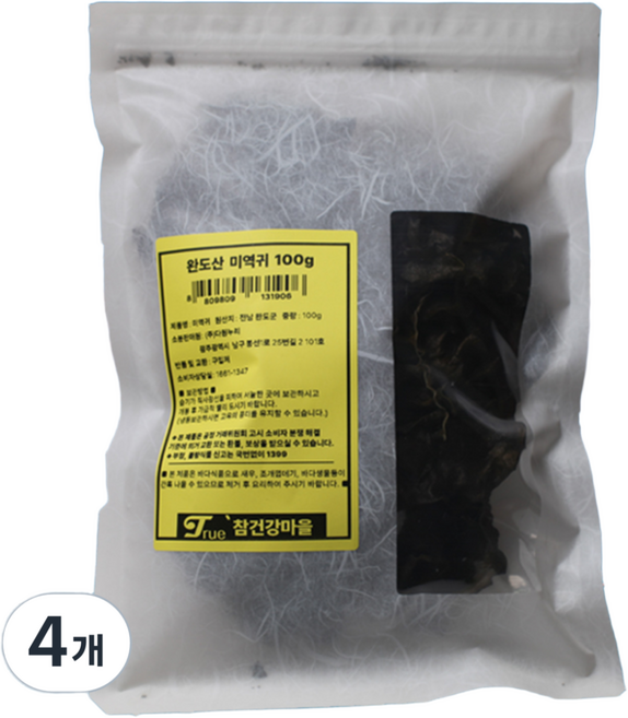 완도 미역귀 효능 후코이단 말린 미역귀 간식, 4개, 100g