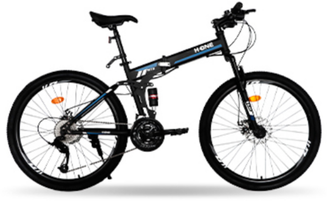 에이치원 26인치 입문용 MTB 자전거 27단 변속 입문용 자전거, 시마노 접이식 MTB(알루미늄), 1개