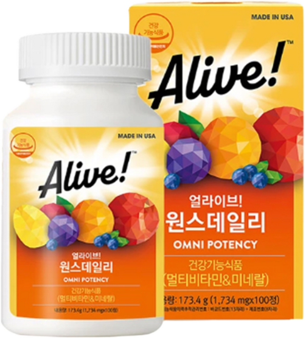 얼라이브 원스 데일리 멀티비타민, 100정, 1개