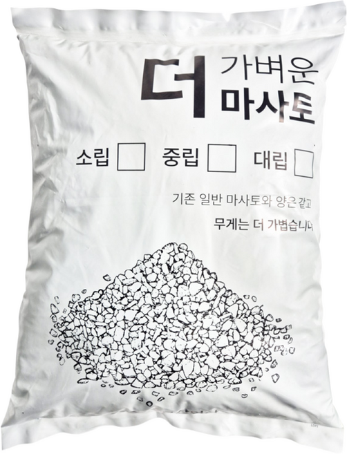 더 가벼운 마사토 중립 대용량 다육이 배양토 산야초 화분 분갈이, 15L, 1개