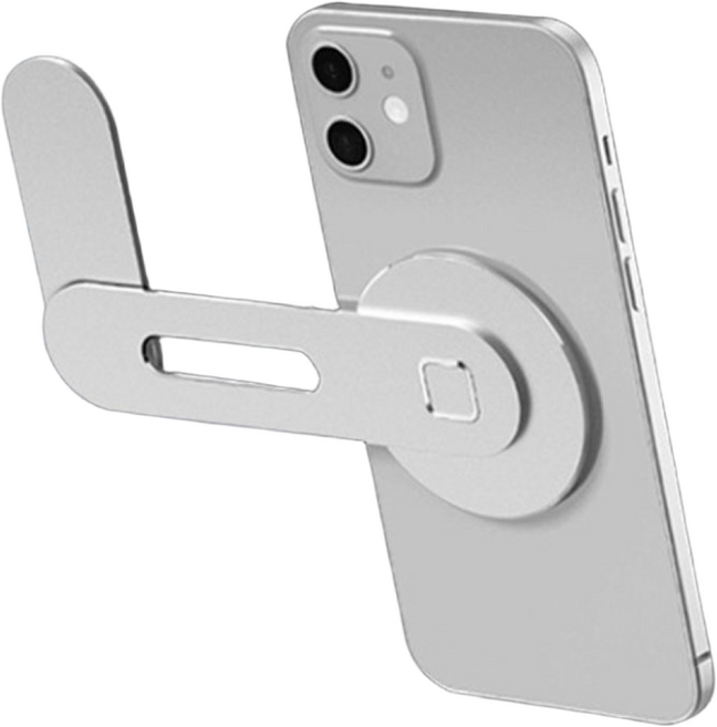 [티케이샵] 모니터 노트북 테슬라 맥세이프 핸드폰 거치대, 1개, 실버