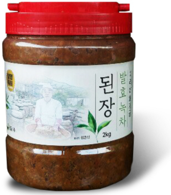 지리산 화개 발효녹차 된장 1kg 집된장 재래식 된장 저염도 무방부제 무조미료 국산콩, 2kg, 1개