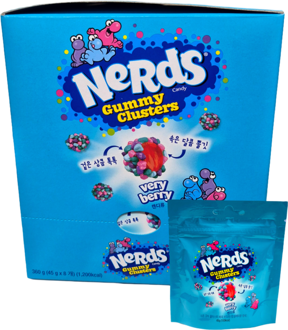 톡이네 얼먹 캔디 젤리 너즈 구미 클러스트 베리베리 대용량 단체간식, 360g, 1박스