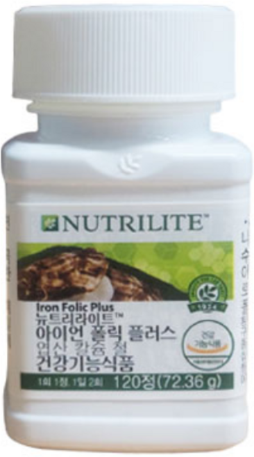 암웨이 엽산 철분 아이언 폴릭 플러스 120정 2개, 72.36g