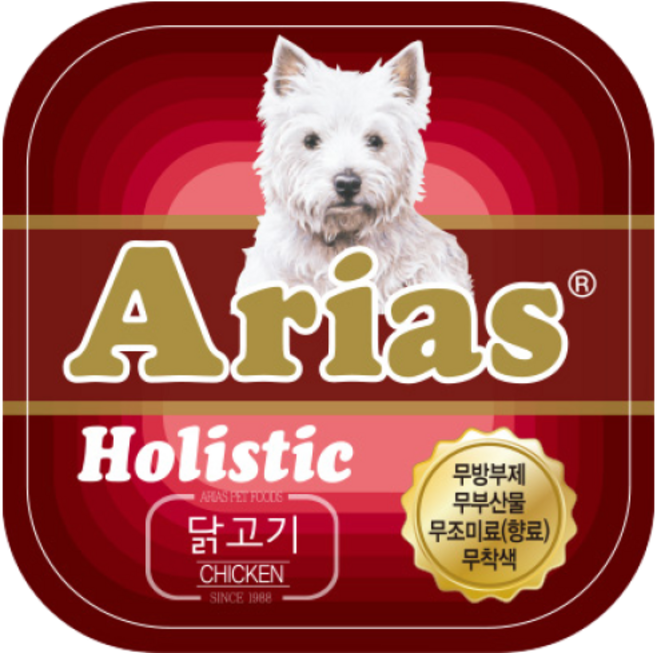 아리아스 강아지 홀리스틱 사각캔, 닭고기, 100g, 48개
