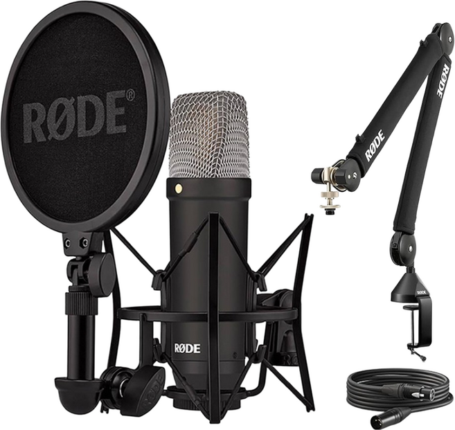 RODE NT1 시그니처 콘덴서 마이크 쇼크 마운트 케이블 PSA1 플러스 관절 탁상용 암 스탠드 [사운드캣/정품], NT1 시그니처(블랙)+PSA1 플러스