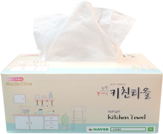 모델라인 뽑아쓰는 키친타올 100매 24곽, 24개