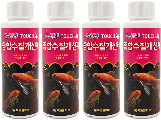 샘아쿠아 터치 종합 수질개선제, 120ml, 4개