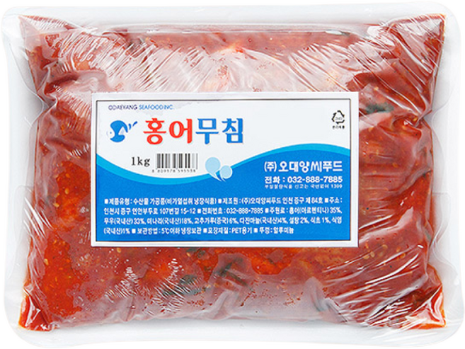 [오대양씨푸드] 오대양 가오리 무침 1kg, 1개