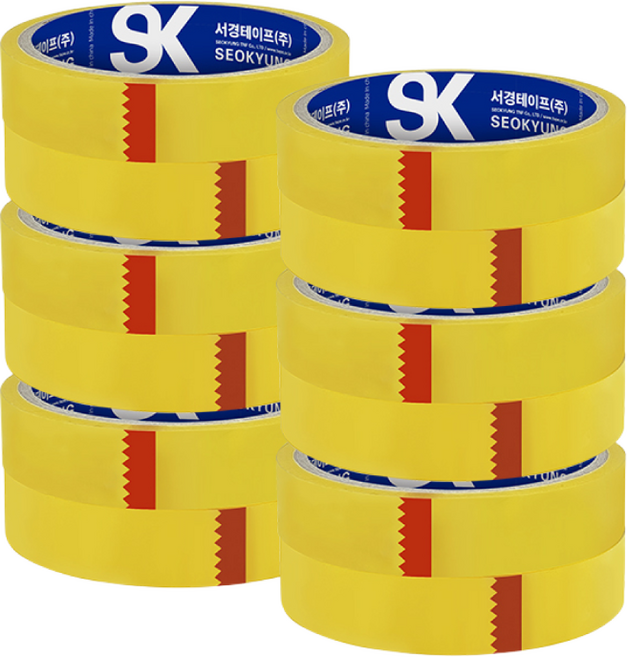 서경 아크릴 셀로판테이프 (20mm x 25m -12개입), 12개