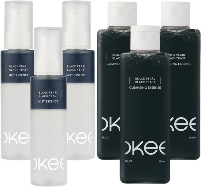 흑진주 흑효모 모공탄력 물광피부 촉촉 광채 스킨케어 주름 기초케어 세트 에센스 미스트 클렌징 클렌저 3+3 구성 오키뷰티 - 쿠팡