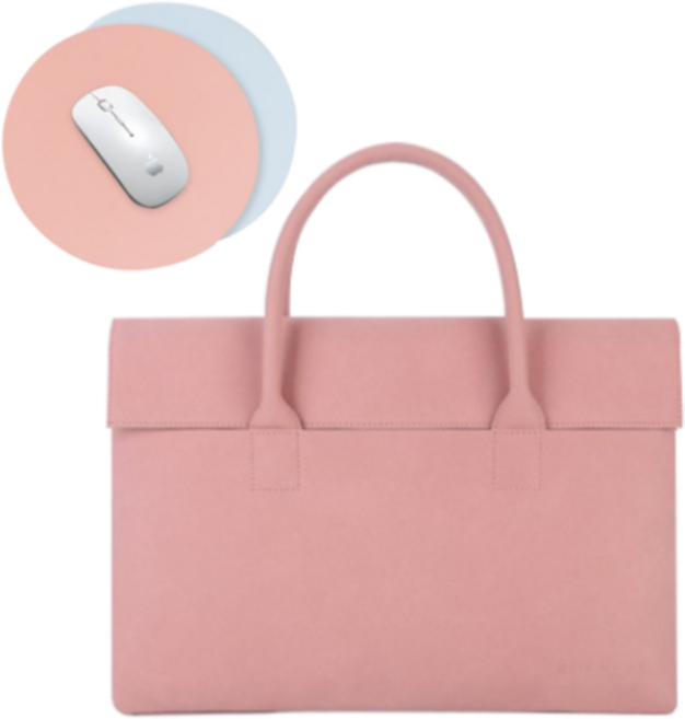 가죽마우스패드 + 루미에르 노트북 가방 맥북 파우치, 핑크, 1개