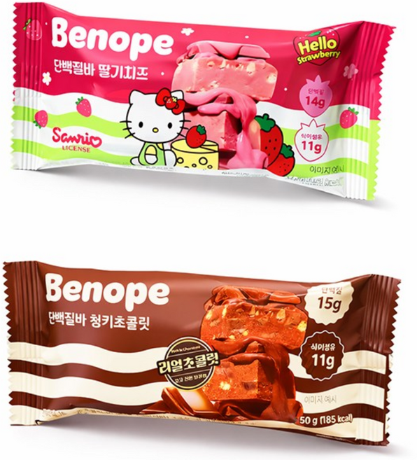 베노프 단백질바 딸기치즈 + 청키초콜릿 혼합구성, 80개, 50g