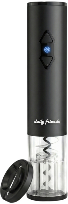 데일리프렌즈 전동 와인오프너 코르크 병따개, 1개, 블랙