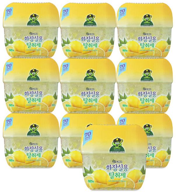 산도깨비 화장실용 탈취제 레몬향, 300g, 10개
