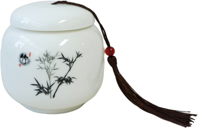 현관 소금단지 재물운 상승 백자 달 항아리 소금 단지 풍수 인테리어 미니 도자기, 대나무, 1개