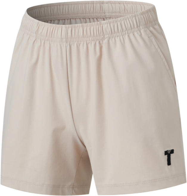 트라이온 T로고 쿨 반바지 베이지 버건디 배드민턴 탁구 스쿼시 피클볼 스포츠의류