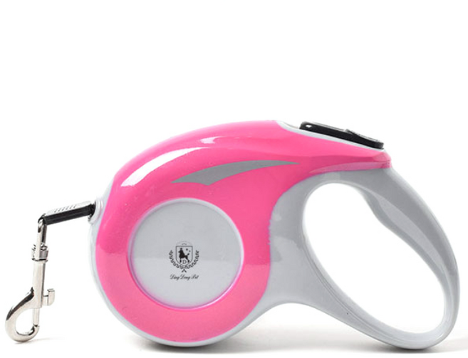 딩동펫 강아지 원터치 보름달 자동줄, 핑크, 1개