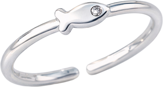 [선물포장] 시아스튜디오 실버 물고기 반지 행운 재물운 합격 기원 엄마 딸 모녀 커플링