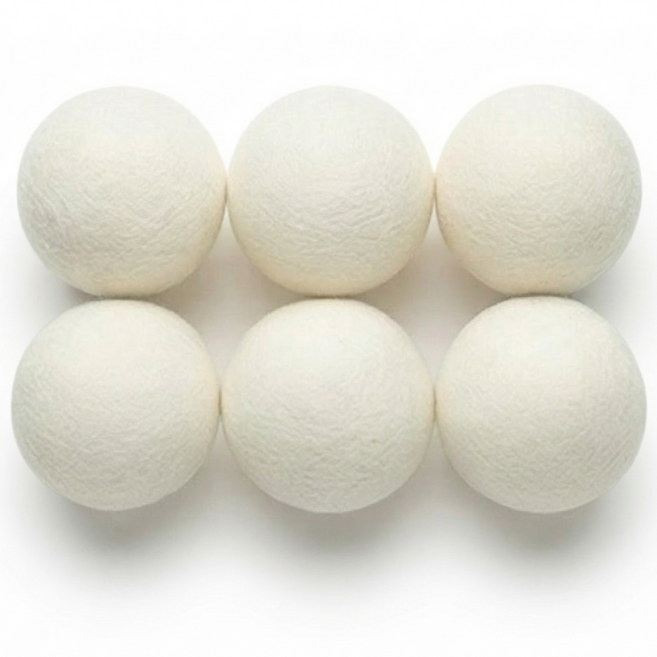 코코바움 건조기 양모 울드라이어볼, 내추럴 화이트, 6개