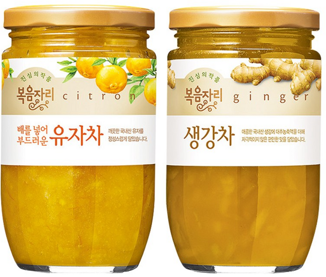 복음자리 생강차 470g 1p + 유자차 480g 1p, 1세트, 1세트, 1개입