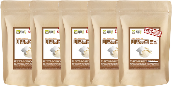 가루랑 100% 국산 미강분말(생) 선식 200g 5개 묶음