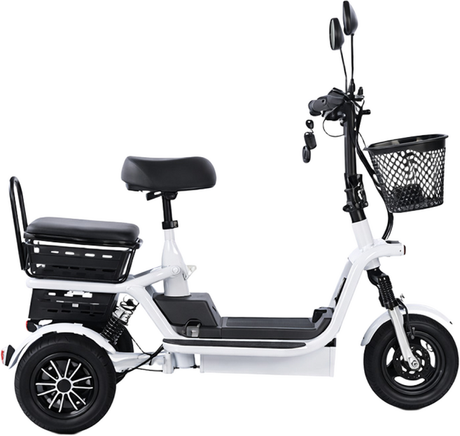 하이모터 편하게나들이 3인용 노인 여성 전기세발자전거 전동자전거 2인용전기자전거, 18. 화이트 8A = 30km (2인승), 경량스틸