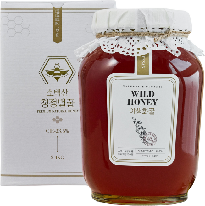 소백산청정농원 야생화꿀 100% 자연산 벌꿀, 1개, 2.4kg