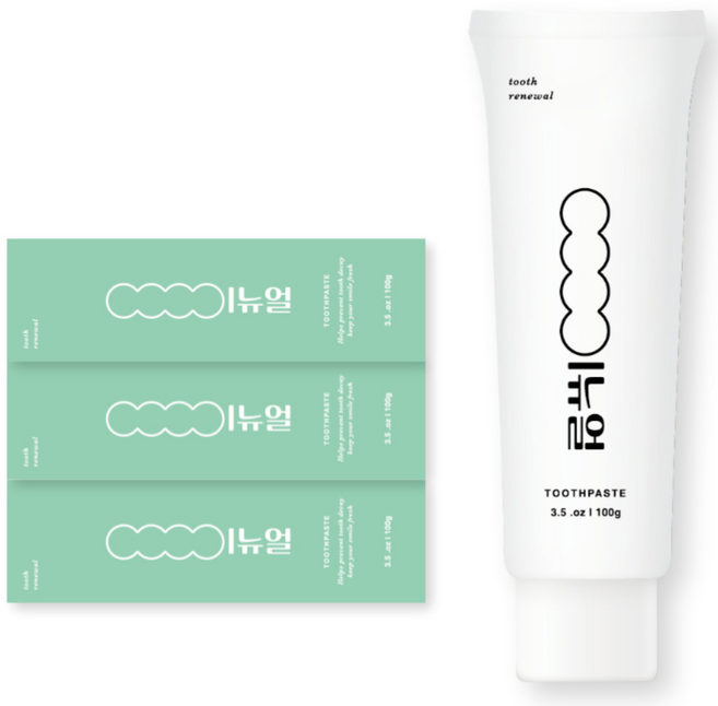 [식약처인증] 본사직영 이뉴얼 1450ppm 불소 치약 충치예방, 3개, 100g