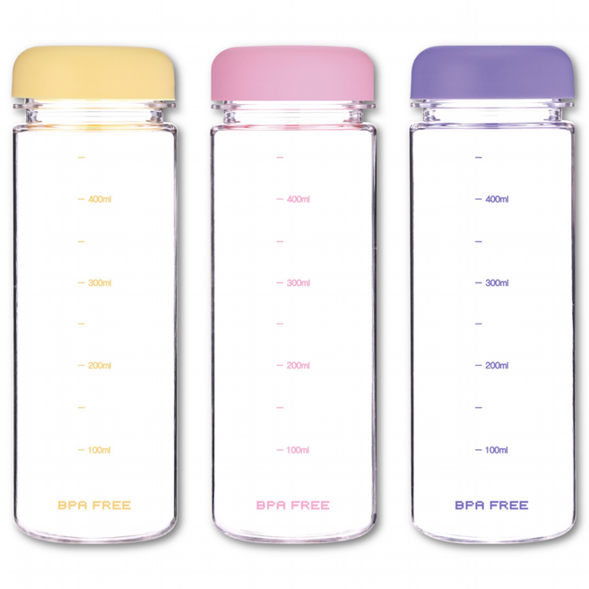 위드 국산 눈금물병 트라이탄 물통 마이보틀 컬러혼합 3P, 1세트, 500ml, 옐로 핑크 퍼플 1개씩