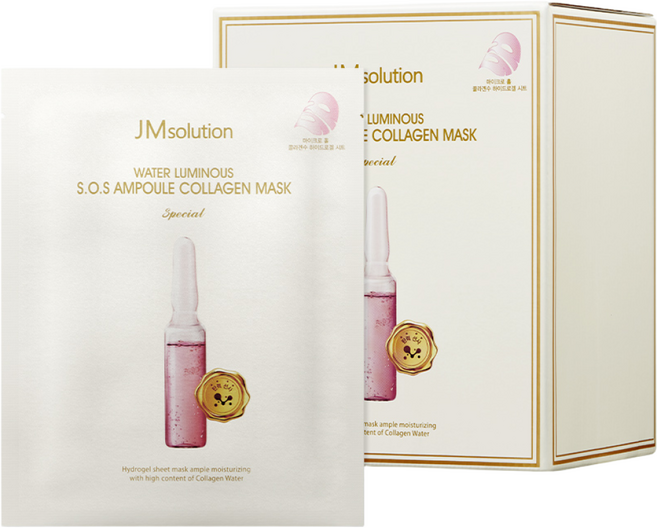 [35매] 제이엠솔루션 물광 에스오에스 앰플 산뜻한 콜라겐 하이드로겔 마스크 팩 스페셜, 35개입, 1개