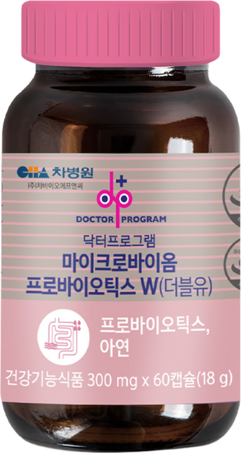 차바이오 마이크로바이옴 프로바이오틱스 W 여성 질유래 특허 유산균, 1개, 60정