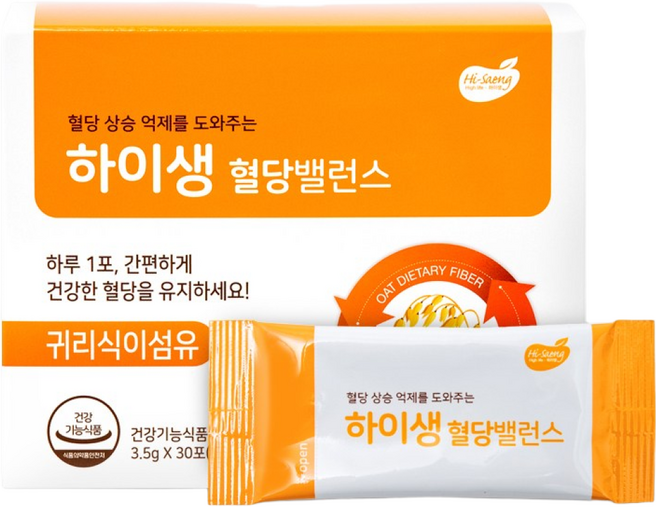 하이생 귀리식이섬유 혈당밸런스 30p, 105g, 2개