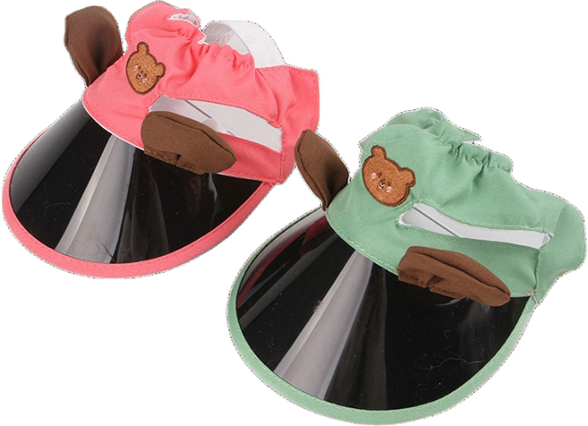 하니펫 반려동물 자외선차단 곰돌이 썬캡, 1개, 핑크