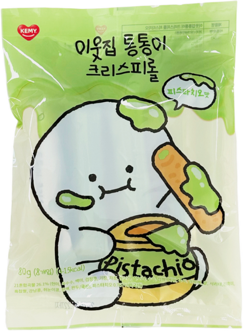 개미 이웃집통통이 곡물그대로21 크리스피롤 피스타치오, 80g, 3개