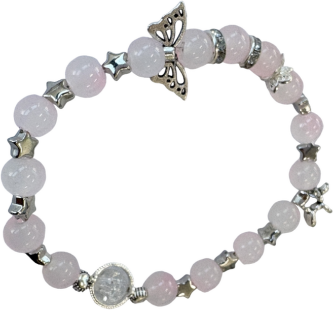 아센드 핸드메이드 로즈문 크리스탈 나비 팔찌 캐주얼 패션팔찌