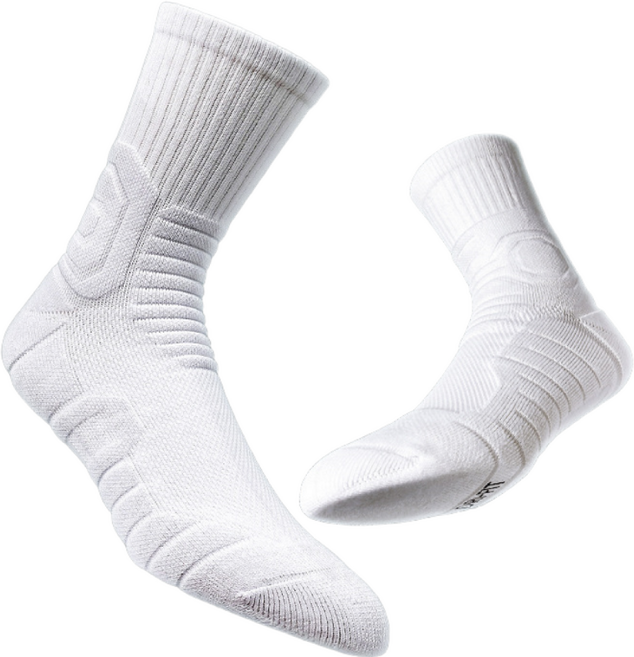 SPRINTA 프리미엄 이중쿠션 작업용 스포츠 양말 4켤레 세트, 화이트, 4개