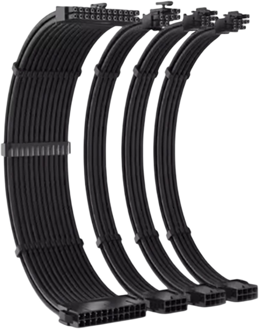 비티즈 슬리빙 케이블 전원 연장 케이블 4종 풀세트 블랙, 30cm, 1세트