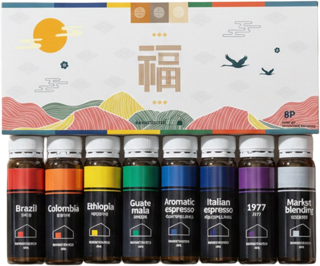 더치커피 설 선물세트 해썹인증 스페셜티원두 앰플형 콜드브루원액 선물용 가방증정 설날 답례품, 23mg, 1개, 8개입, 선물용 부직포 가방 포함