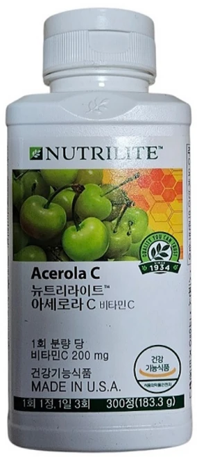 암웨이 아세로라C 비타민, 300정, 1개 - 쿠팡