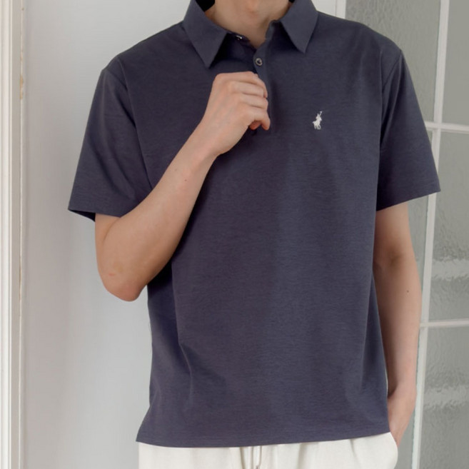 [빅히트 패션] 남성 카라 반팔 티셔츠 아이스 냉감 기능성 흡습속건