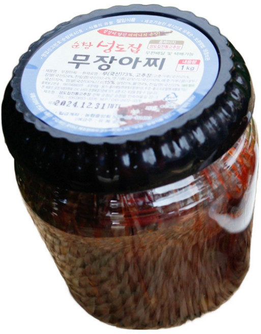 바로먹는 무장아찌 500g 무우 썰어서 순창 고추장 양념 무침한 무짱아치 성도집, 1개