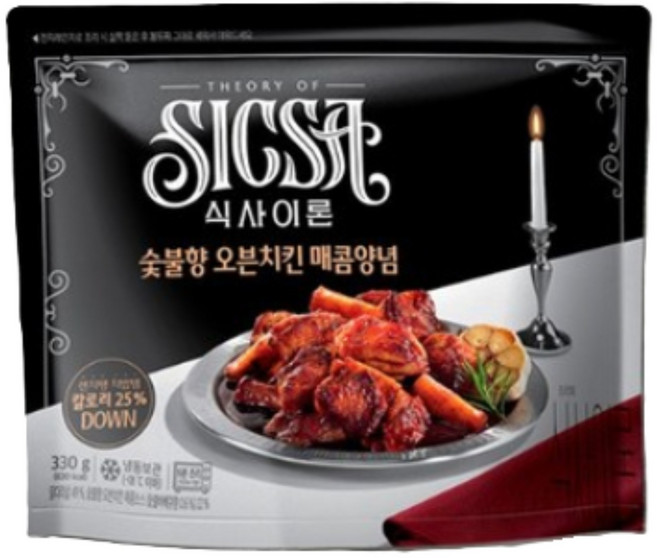 [롯데] 식사이론 숯불향 오븐치킨 매콤양념 330g 10개