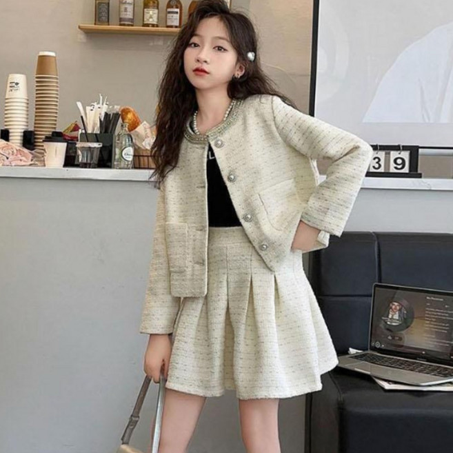 주니유니 주니어 시크릿자켓치마세트 트위드정장 정장세트 치마정장세트